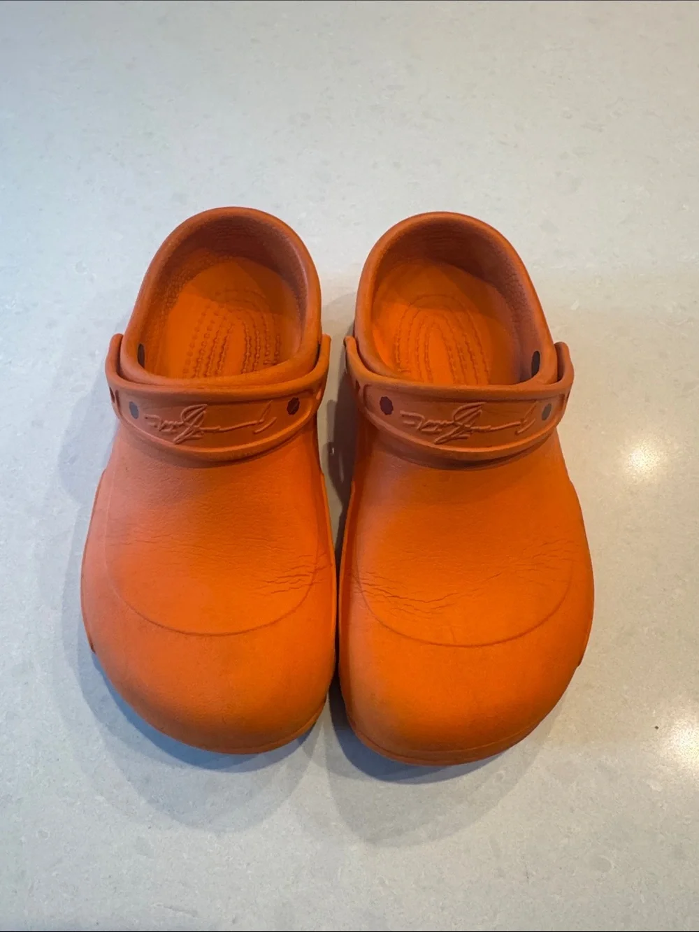 CROCS Mario Batali Men's Orange Classic Clog with Heel Strap women 9